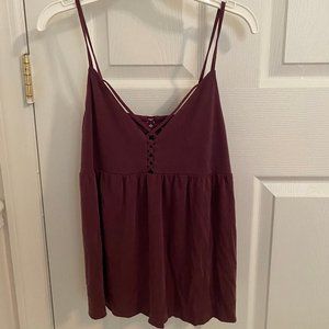 american eagle maroon tank top